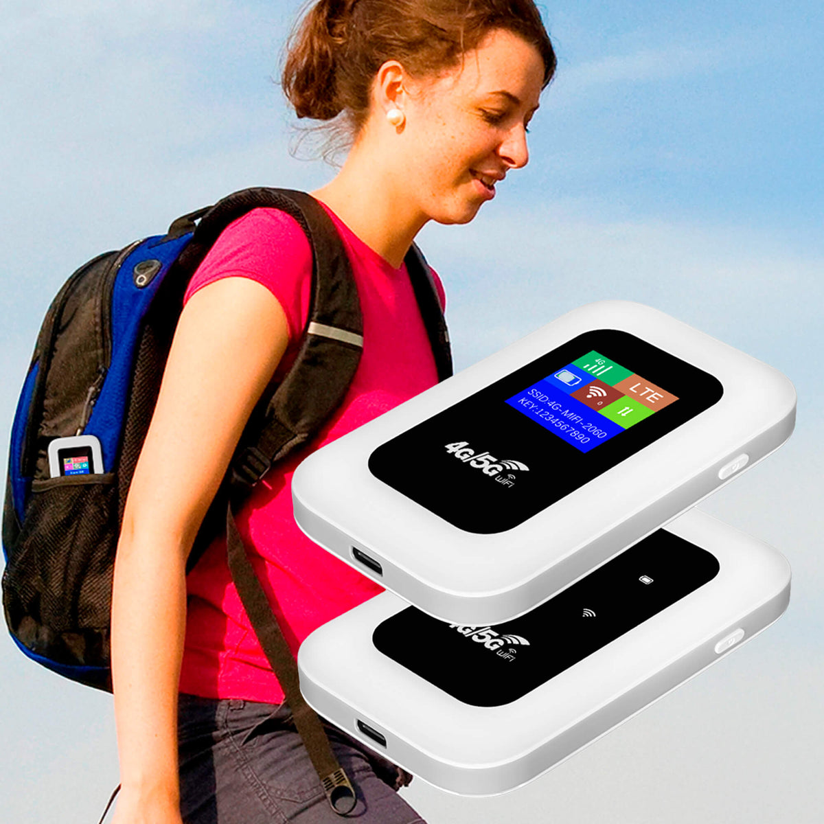 Draagbare wifi router met 4G LTE voor 10 apparaten