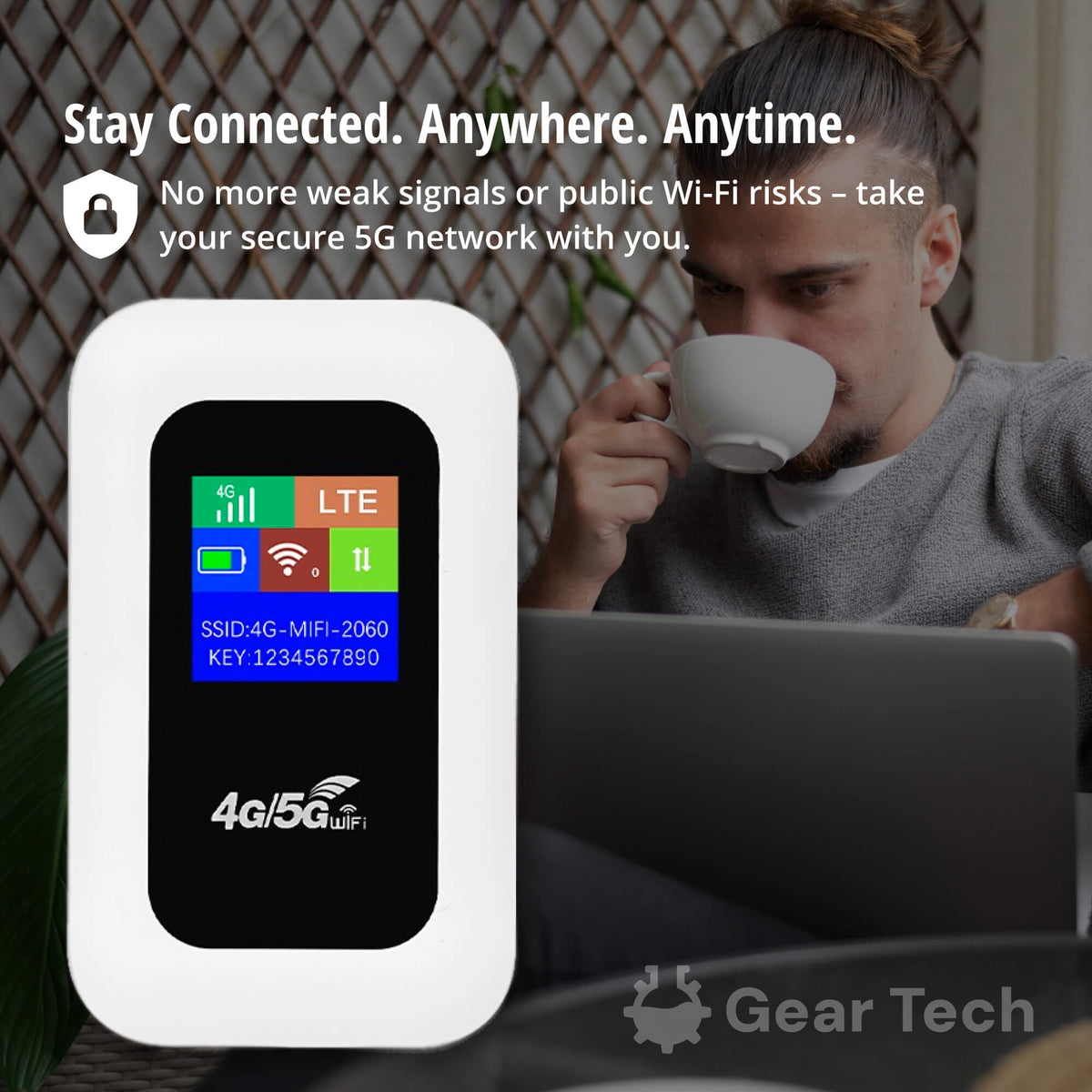 Draagbare wifi router met 4G LTE voor 10 apparaten