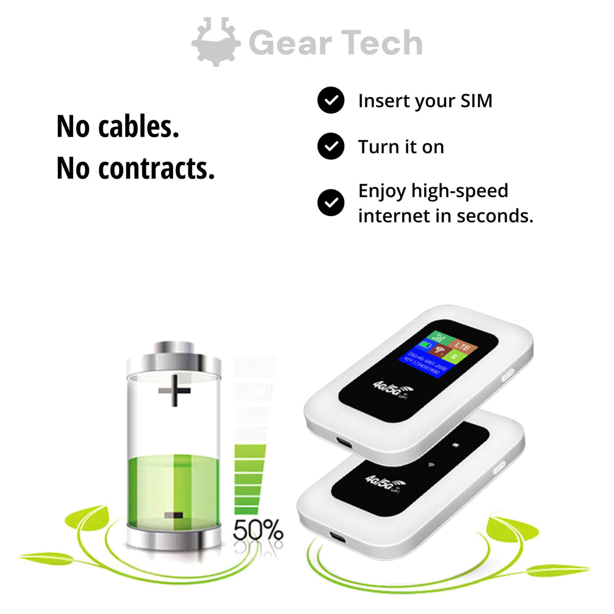Draagbare wifi router met 4G LTE voor 10 apparaten