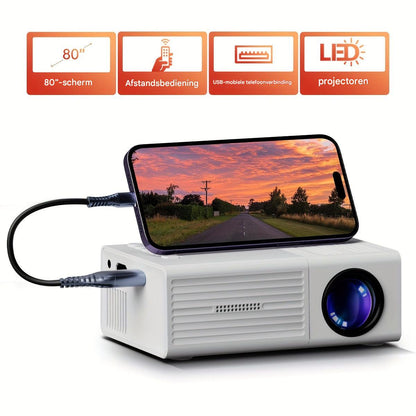 Draagbare mini led projector met hdmi en usb