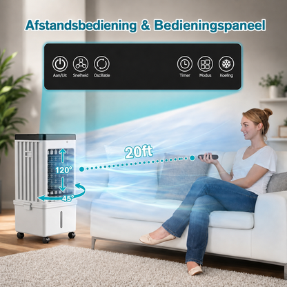 Mobiele luchtkoeler zonder afvoerslang met koelelementen