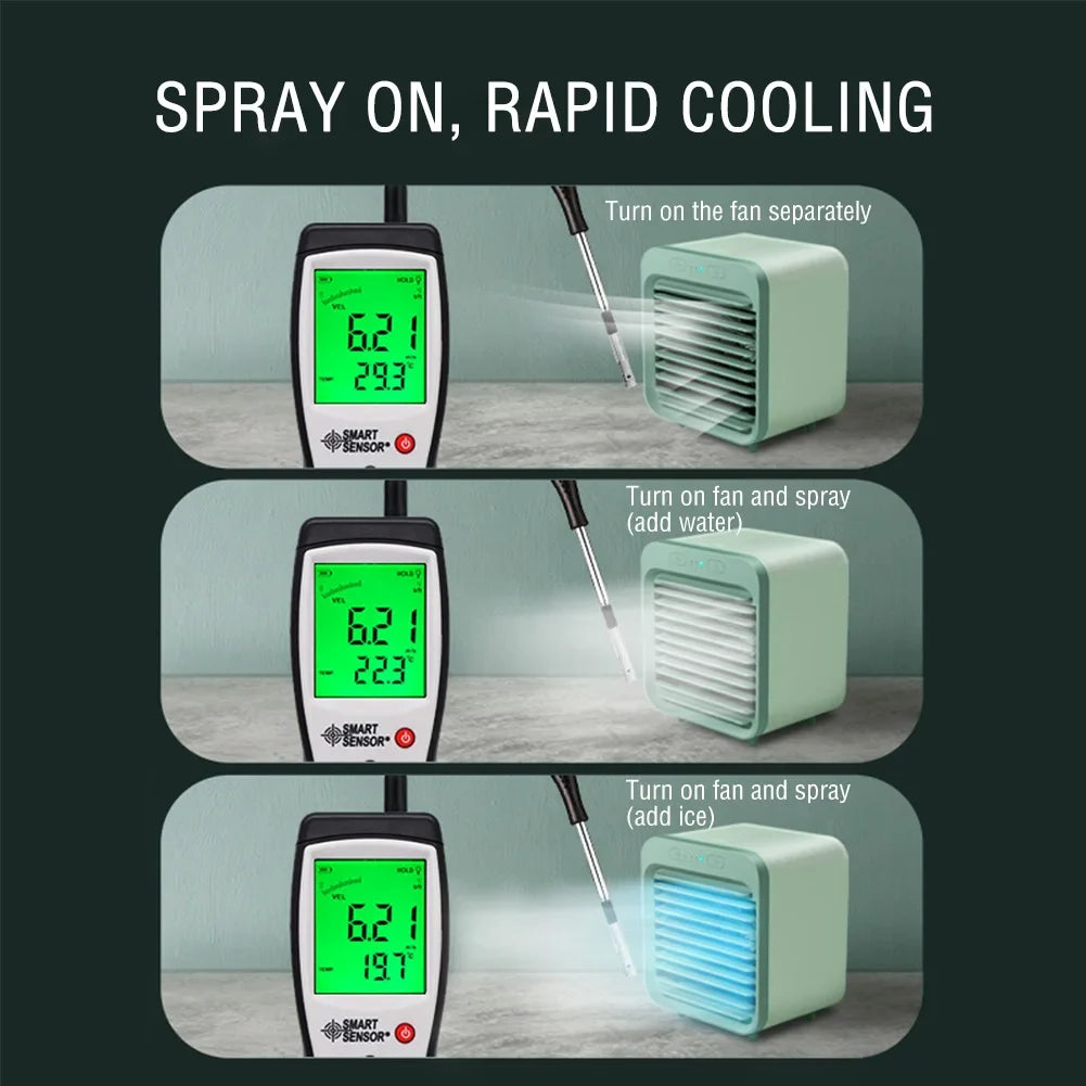 Draagbare mini aircooler met USB en watertank