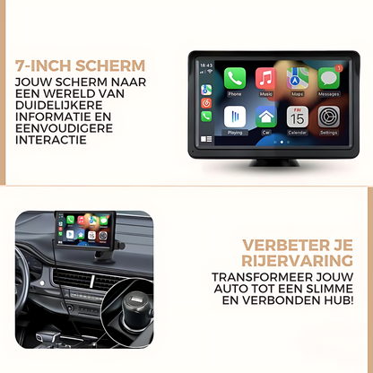 Draadloos Apple CarPlay scherm met achteruitrijcamera