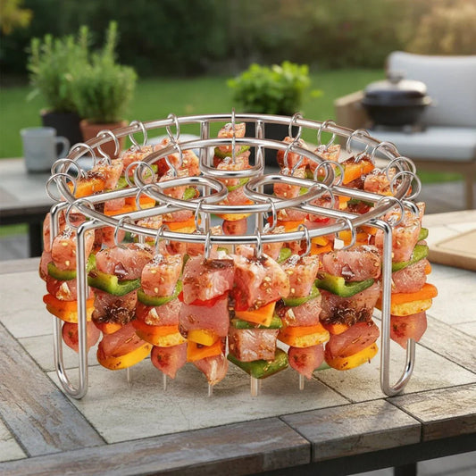 Rvs spiezenrek voor barbecue met uitneembare spieshouder