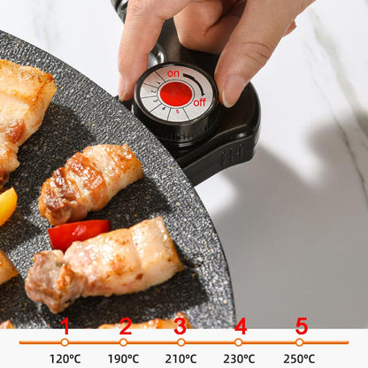 Elektrische grillplaat met antiaanbaklaag en 5 warmtestanden