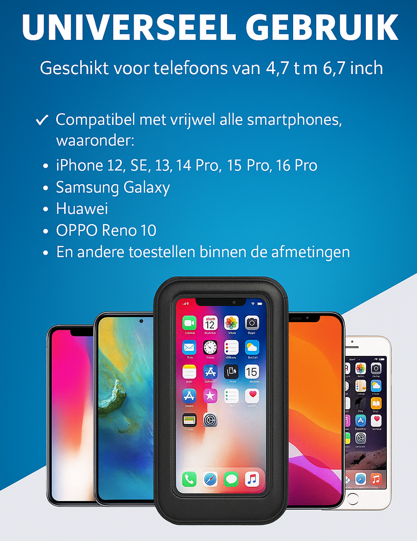 Fiets Telefoonhouder - Waterdicht & Universeel - Ook voor Fiets Motor Scooter