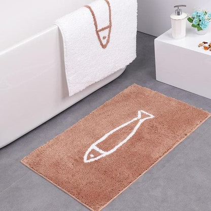 Pluche chenille badmat met antislip