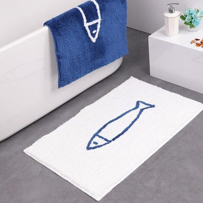 Pluche chenille badmat met antislip