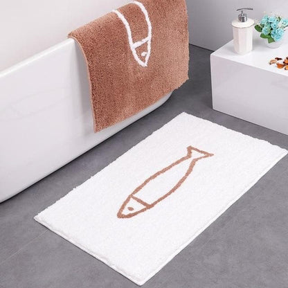 Pluche chenille badmat met antislip