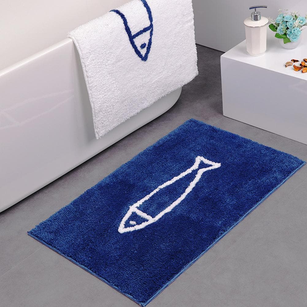 Pluche chenille badmat met antislip