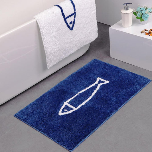 Pluche chenille badmat met antislip
