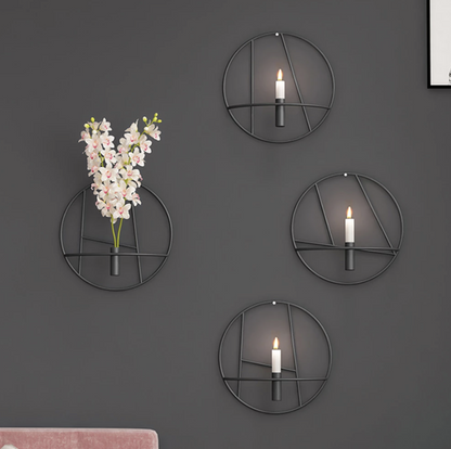 Ronde metalen wandkandelaar voor sfeervolle wanddecoratie