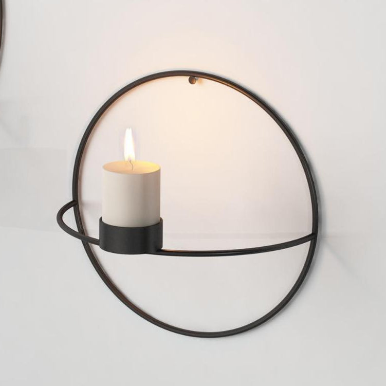Ronde metalen wandkandelaar voor sfeervolle wanddecoratie