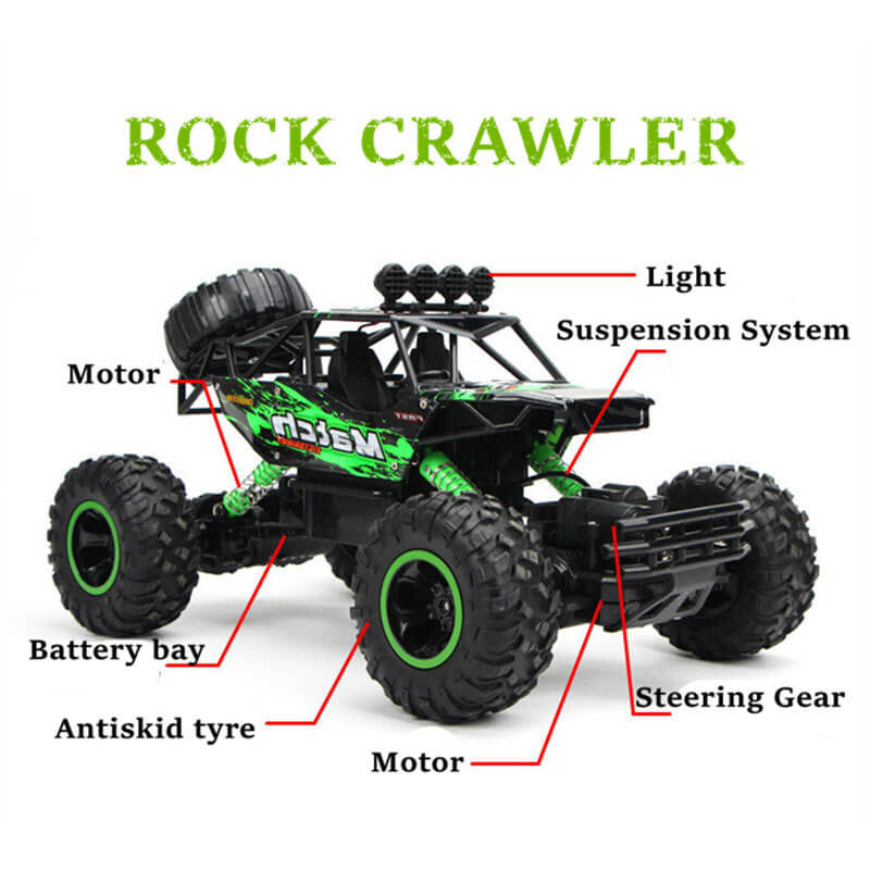 Offroad RC auto met 4WD monstertruck aandrijving