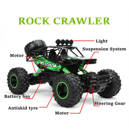 Offroad RC auto met 4WD monstertruck aandrijving