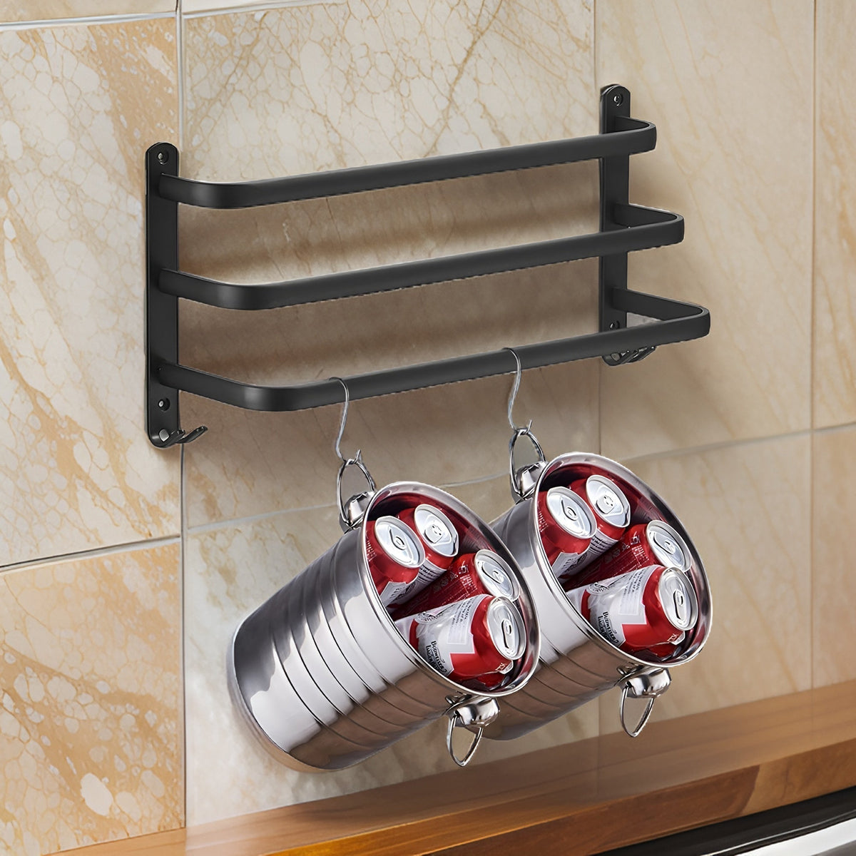 Aluminium handdoekrek met wandmontage