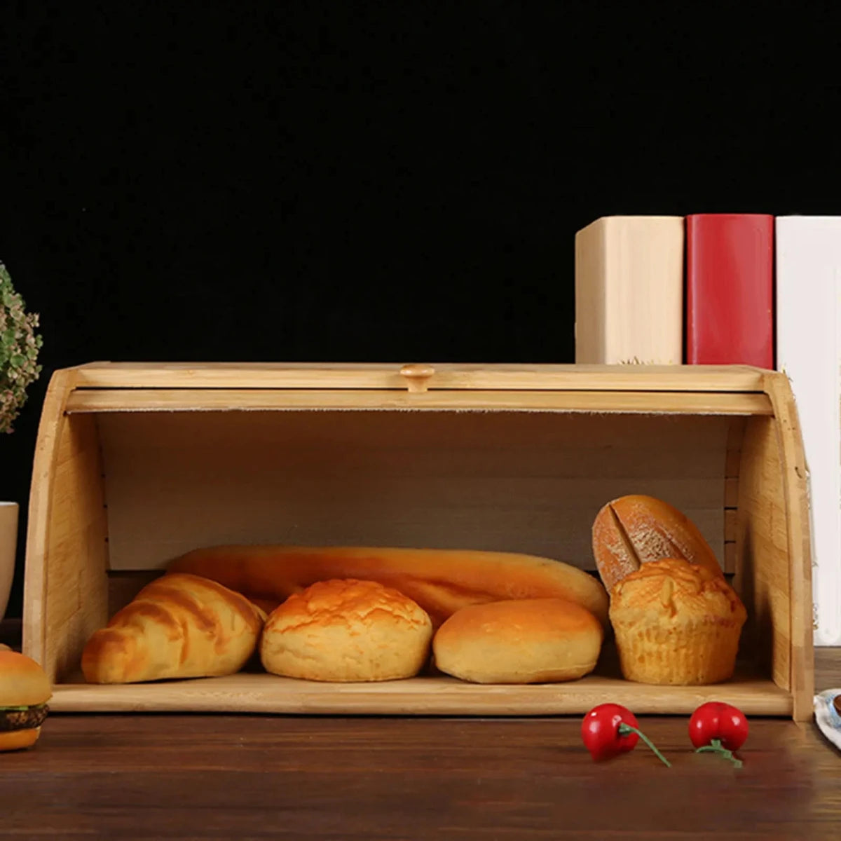Houten Broodtrommel met Ademend Ventilatiesysteem