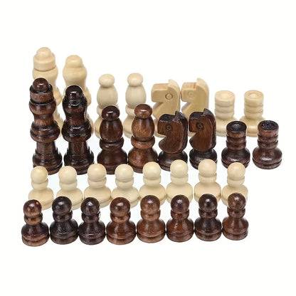 Houten schaakset met 32 klassieke schaakstukken