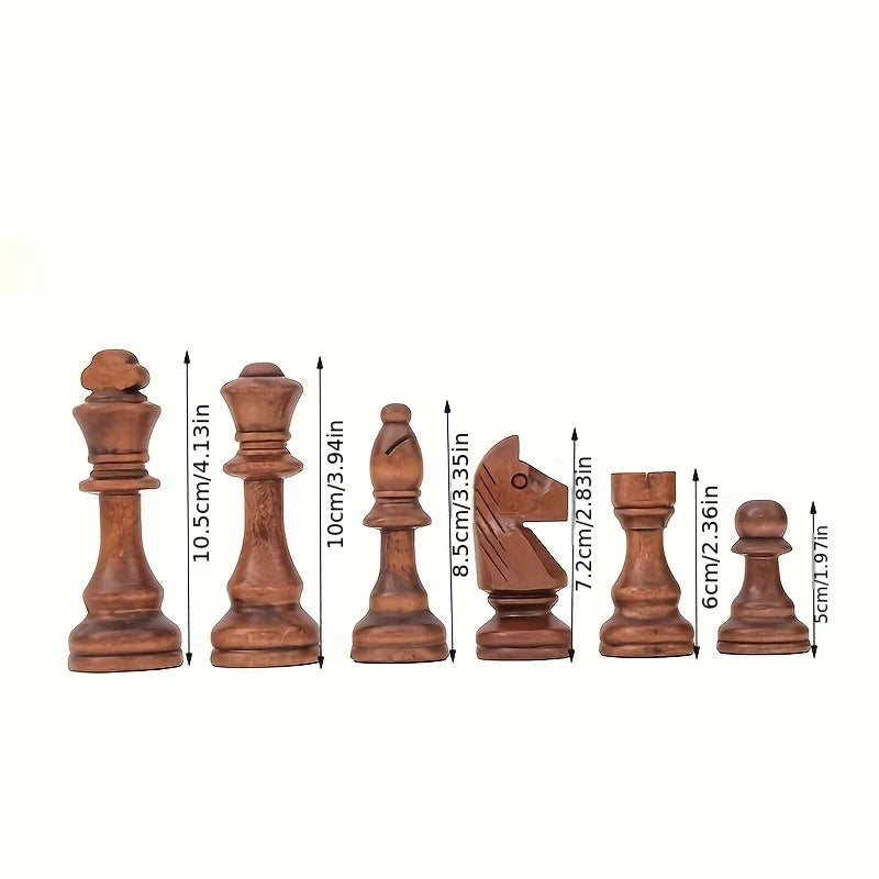 Houten schaakset met 32 klassieke schaakstukken