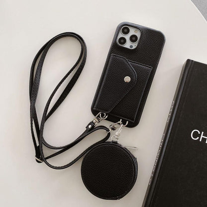 Crossbody telefoonhoesje voor iPhone 16 Pro Max met pasjeshouder en etui