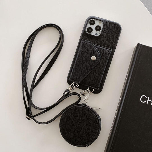 Crossbody telefoonhoesje voor iPhone 16 Pro Max met pasjeshouder en etui