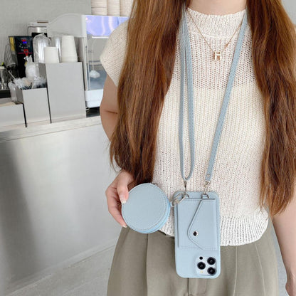 Crossbody telefoonhoesje voor iPhone 15 Plus met pasjeshouder