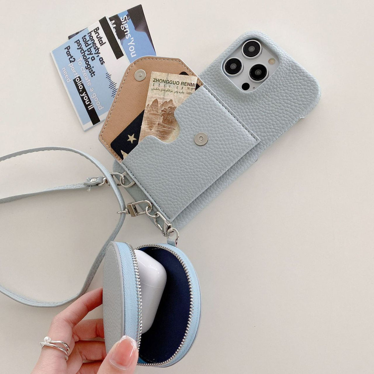 Crossbody telefoonhoesje met pasjeshouder en mini etui