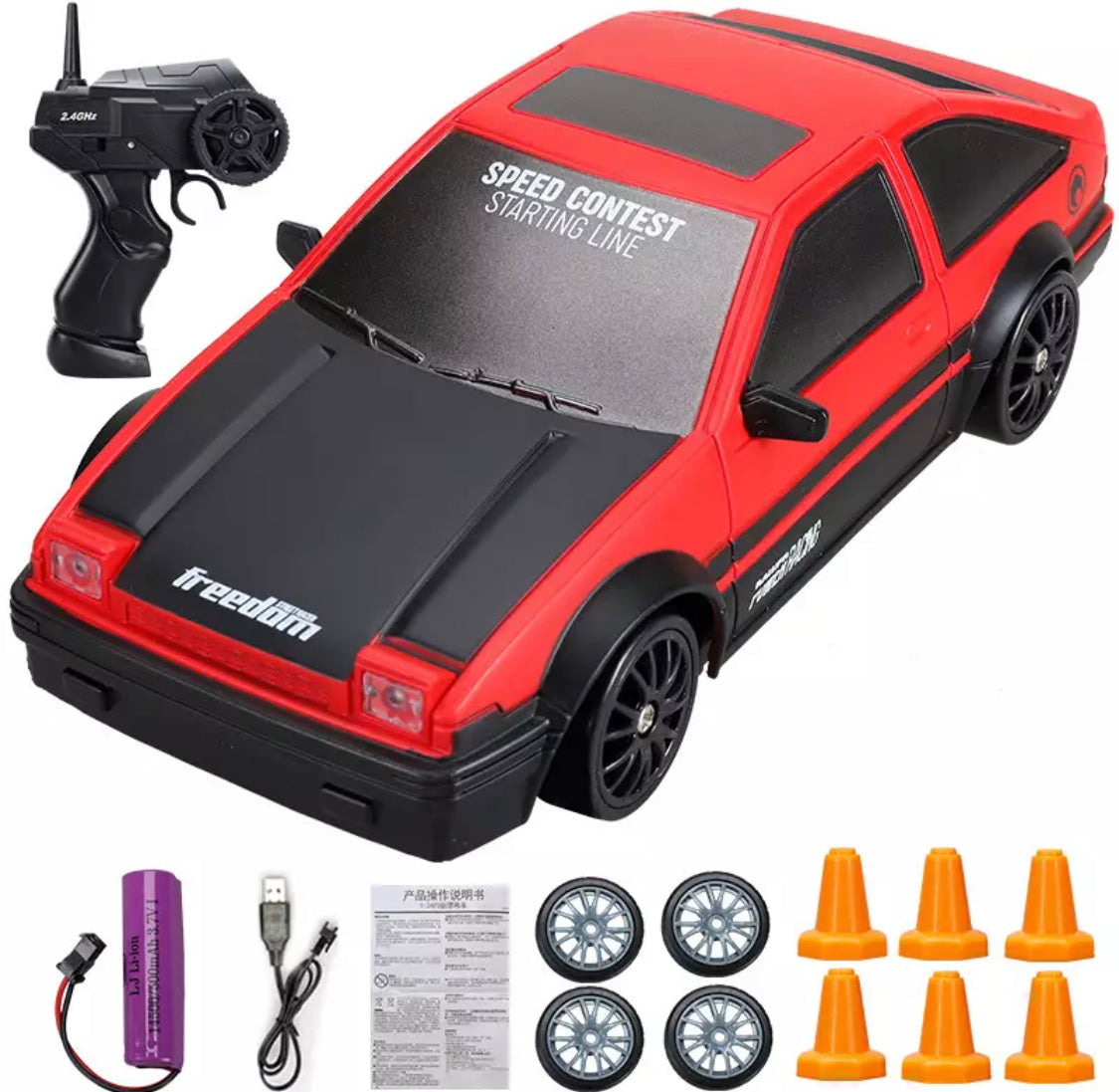 Elektrische RC drift auto met afstandsbediening