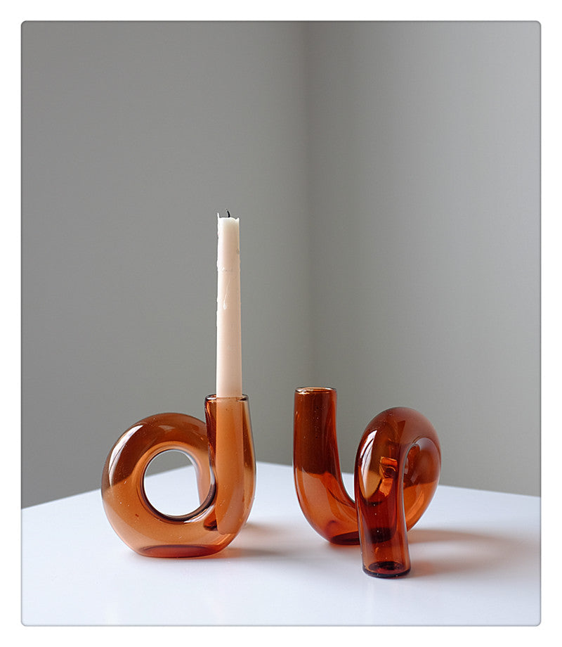 Glazen vaas met lusdesign van borosilicaatglas