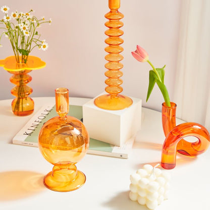 Glazen vaas met lusdesign van borosilicaatglas