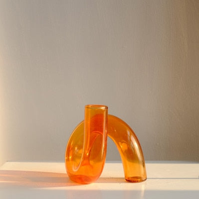 Glazen vaas met lusdesign van borosilicaatglas