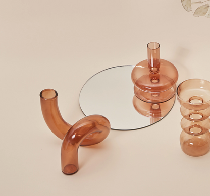 Glazen vaas met lusdesign van borosilicaatglas