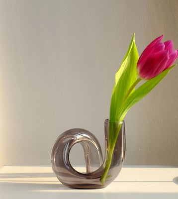 Glazen vaas met lusdesign van borosilicaatglas