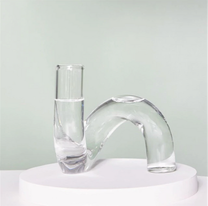 Glazen vaas met lusdesign van borosilicaatglas