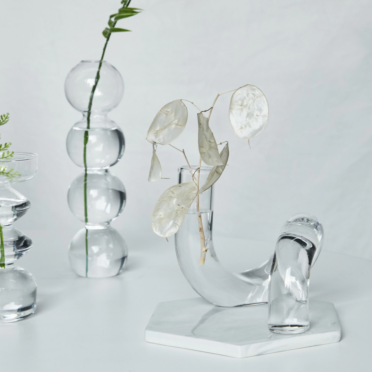 Glazen vaas met lusdesign van borosilicaatglas