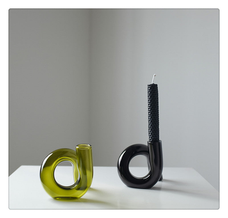 Glazen vaas met lusdesign van borosilicaatglas