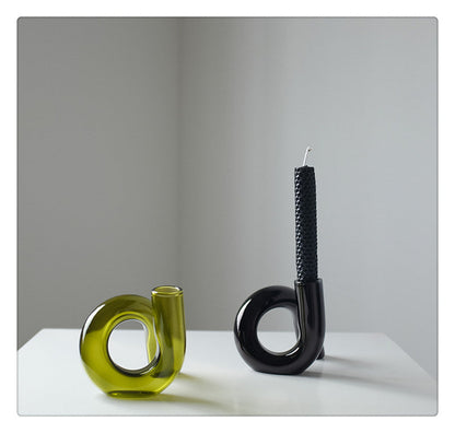 Glazen vaas met lusdesign van borosilicaatglas
