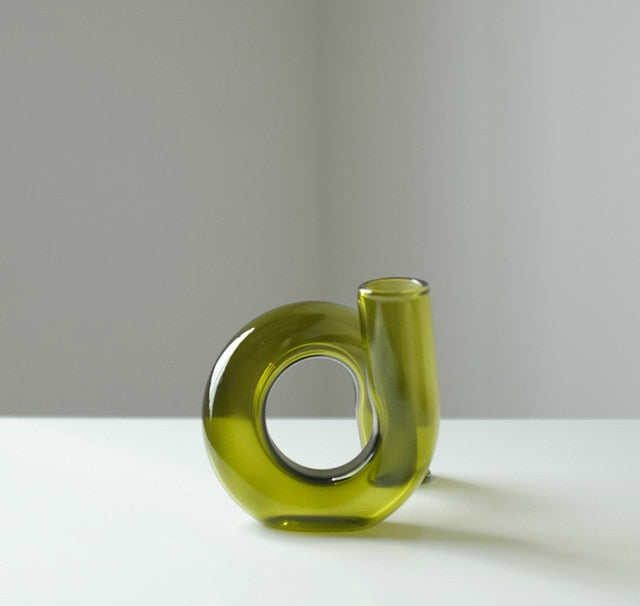 Glazen vaas met lusdesign van borosilicaatglas