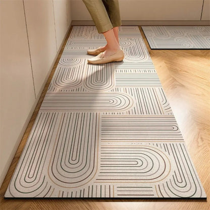 Antislip keukenloper met absorberende vezelstructuur