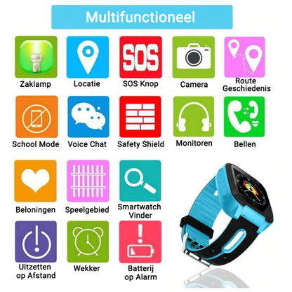 Kinder GPS Smartwatch met locatie tracker en belfunctie - Blauw
