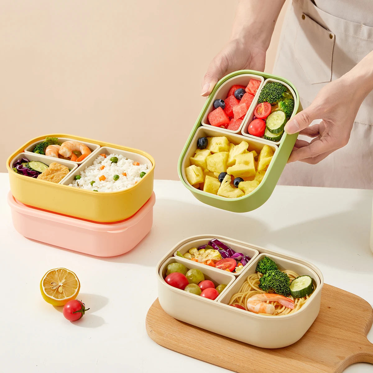 Bento Lunchbox voor Kinderen met 3 Vakken