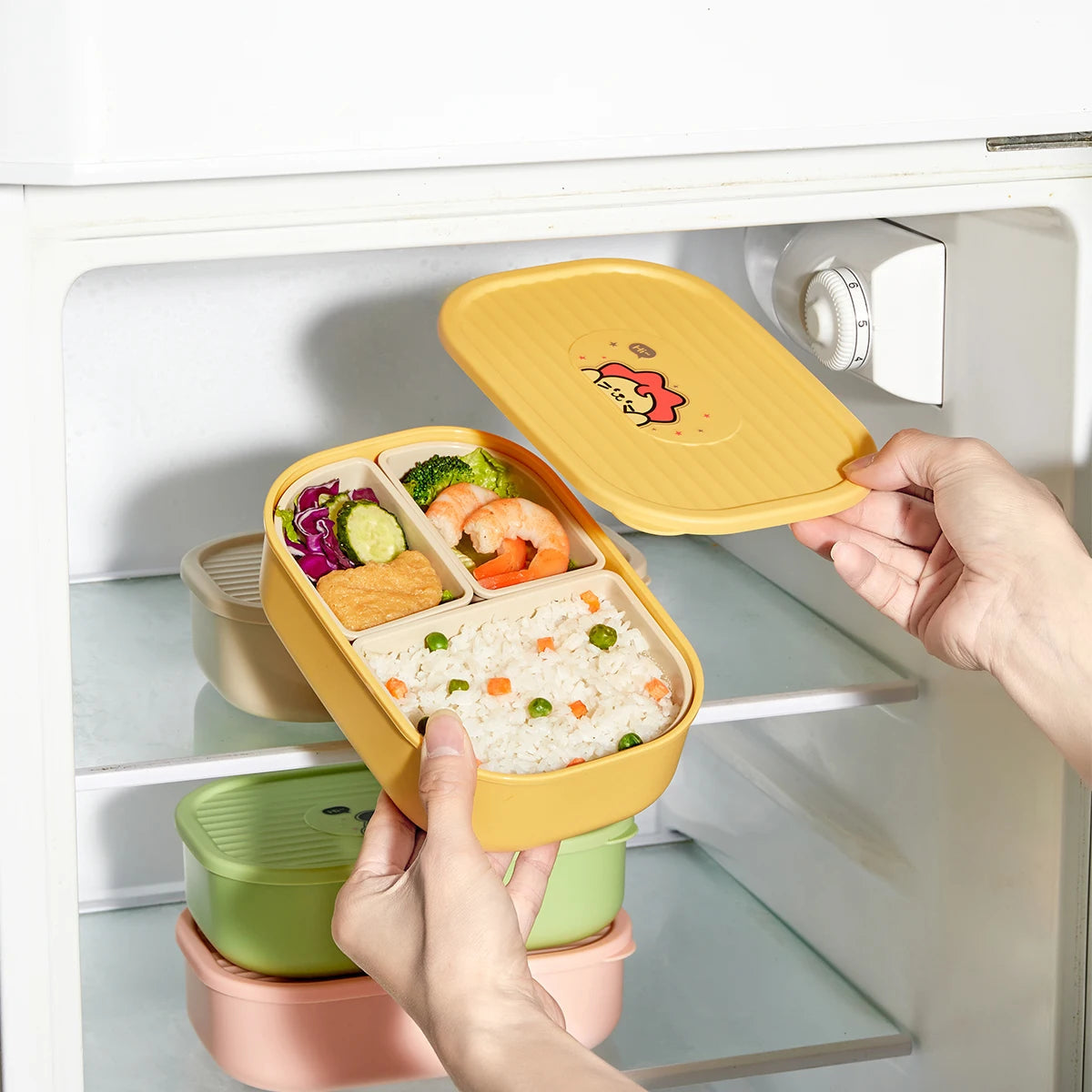 Bento Lunchbox voor Kinderen met 3 Vakken
