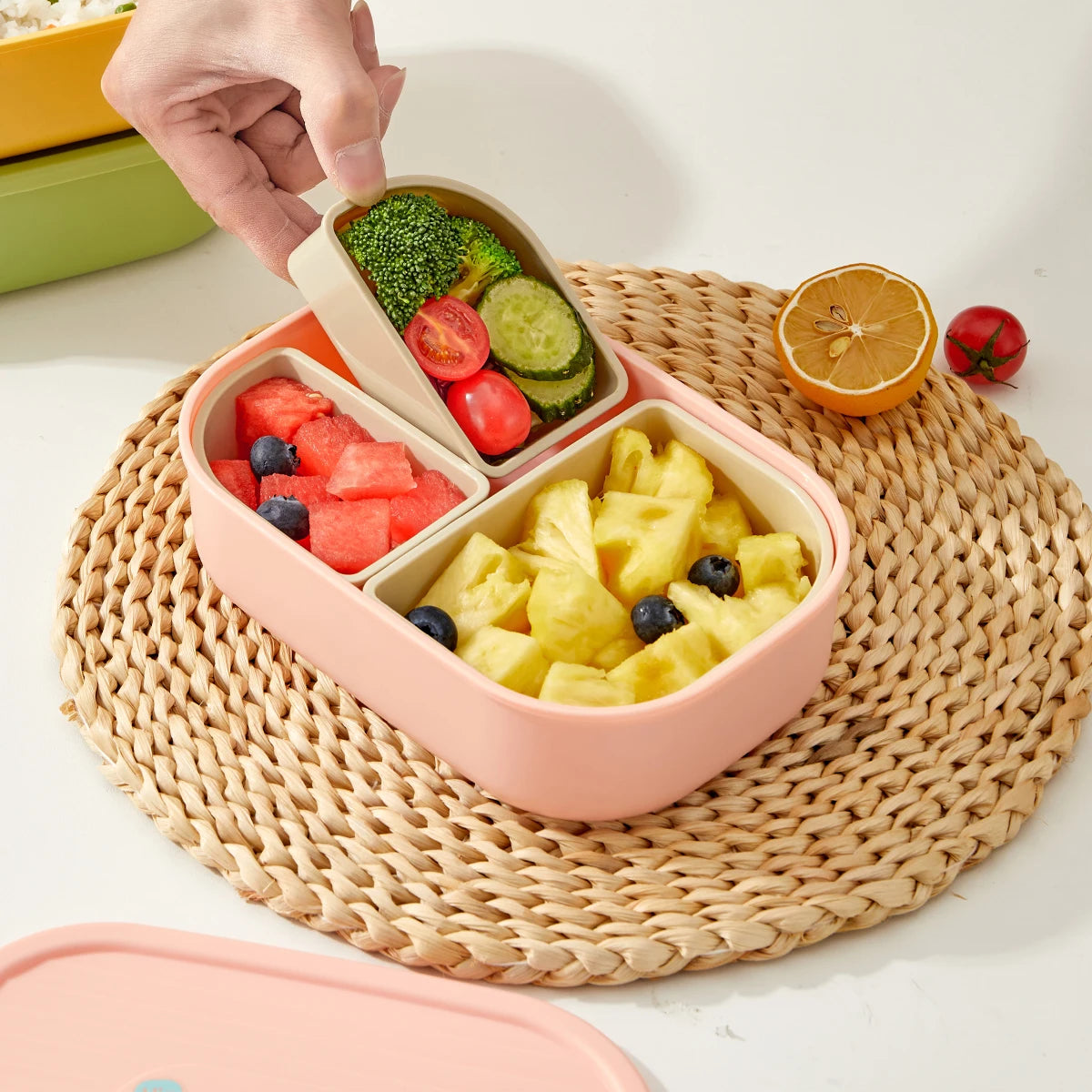 Bento Lunchbox voor Kinderen met 3 Vakken