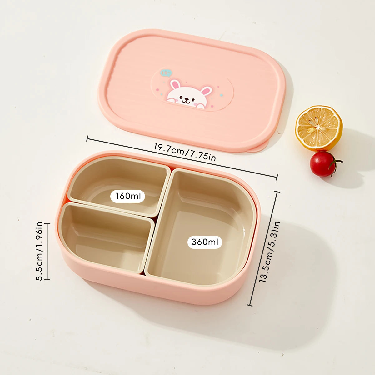 Bento Lunchbox voor Kinderen met 3 Vakken
