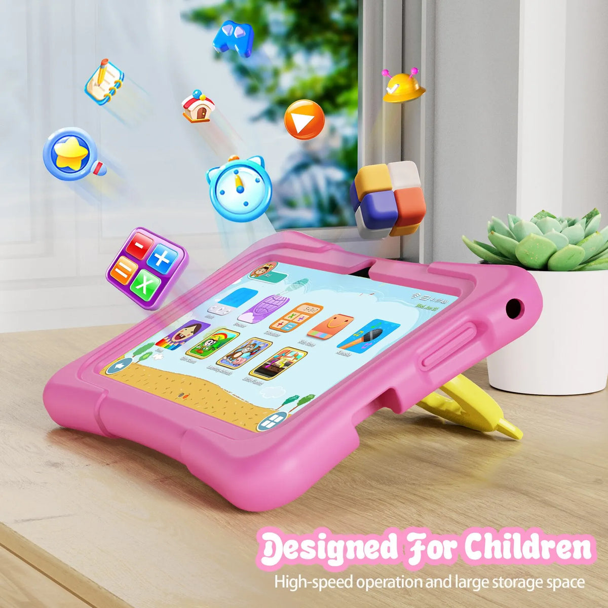 Kindertablet 7 inch met schokbestendige hoes