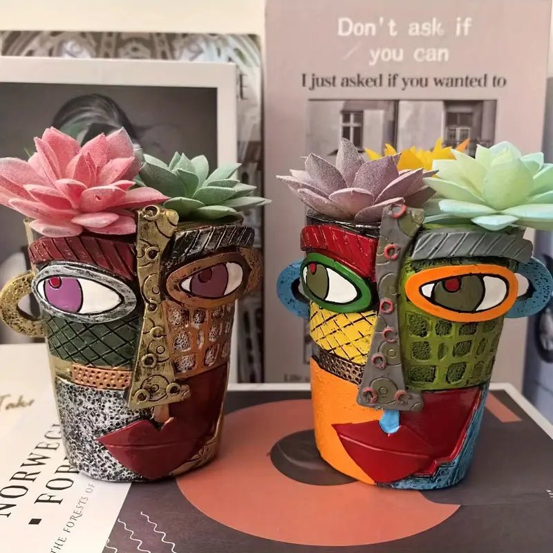 Keramische Bloempot Met Artistiek Gezichtsontwerp