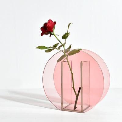 Kleurrijke acryl vaas met retro design