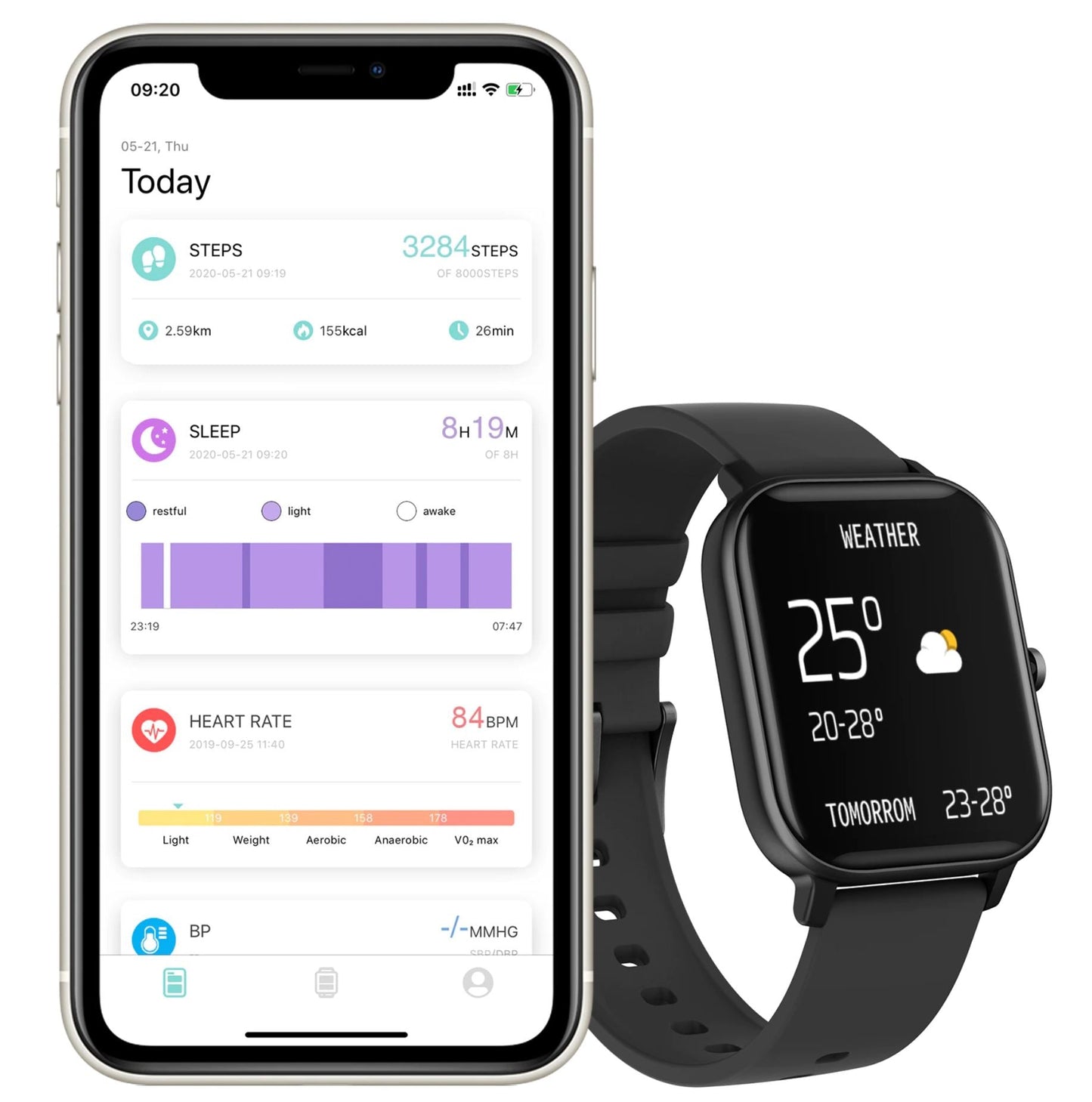 Livax Smartwatch voor Apple Samsung Huawei & Xiaomi - Waterdicht