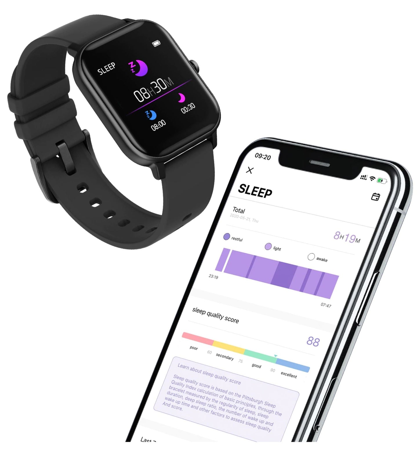 Livax Smartwatch voor Apple Samsung Huawei & Xiaomi - Waterdicht