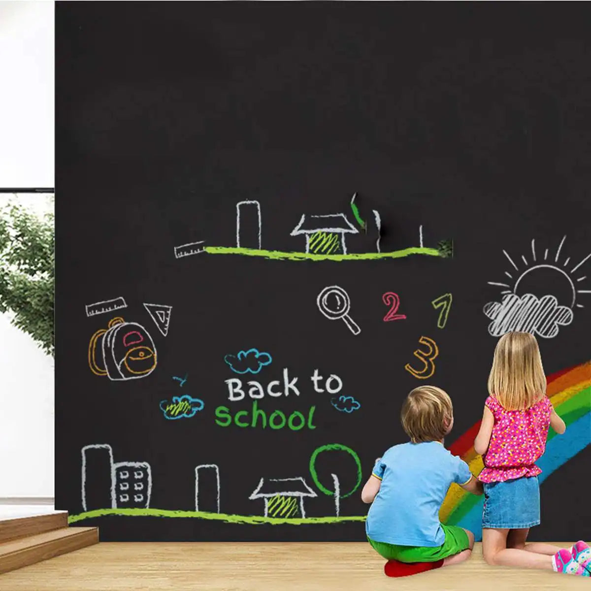 Zelfklevend magnetisch krijtbord van 45x100 cm voor kinderen